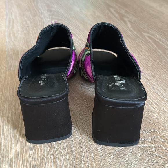 Jeffrey Campbell Perpetua Embroidered Square Toe Block Heel open toe mules - Picture 11 of 11